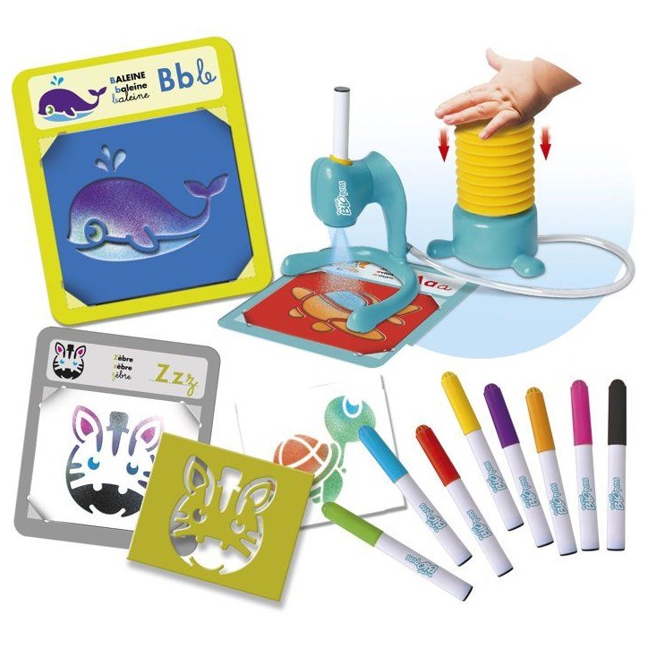 Loisir créatif - LANSAY - MY FIRST BLOPENS - jeu de coloriage - SET MULTI ACTIVITÉS - J'APPRENDS LES LETTRES - Des 3 ans