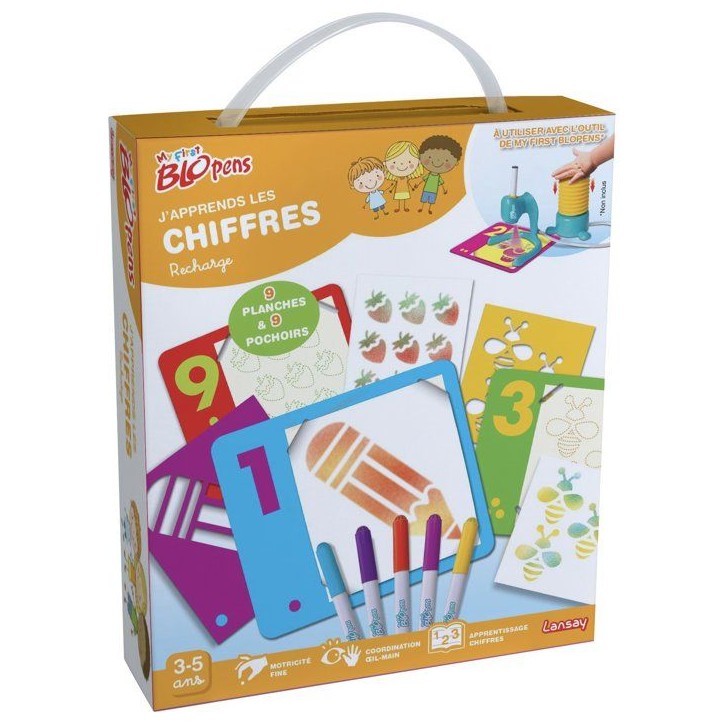 Loisir créatif - LANSAY - MY FIRST BLOPENS - jeu de coloriage - J'APPRENDS LES CHIFFRES - Des 3 ans