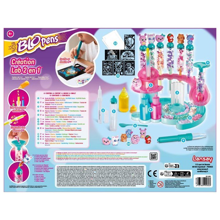 Loisir créatif - LANSAY - BLOPENS - jeu de coloriage - CREATION LAB 2 EN 1 - Des 6 ans