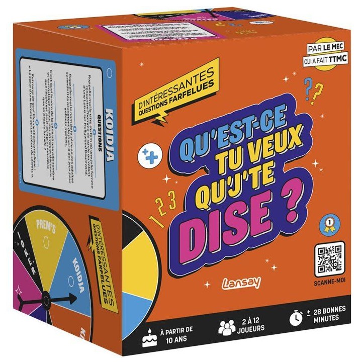 Jeu de societe - LANSAY - QU'EST-CE QUE TU VEUX QUE J'TE DISE ? - Jeu d'ambiance décalé - De 2 a 12 joueurs - Des 10 ans Jeu de societe - LANSAY - QU'EST-CE QUE TU VEUX QUE J'TE DISE ? - Jeu d'ambiance décalé - De 2 a 12 joueurs - Des 10 ans