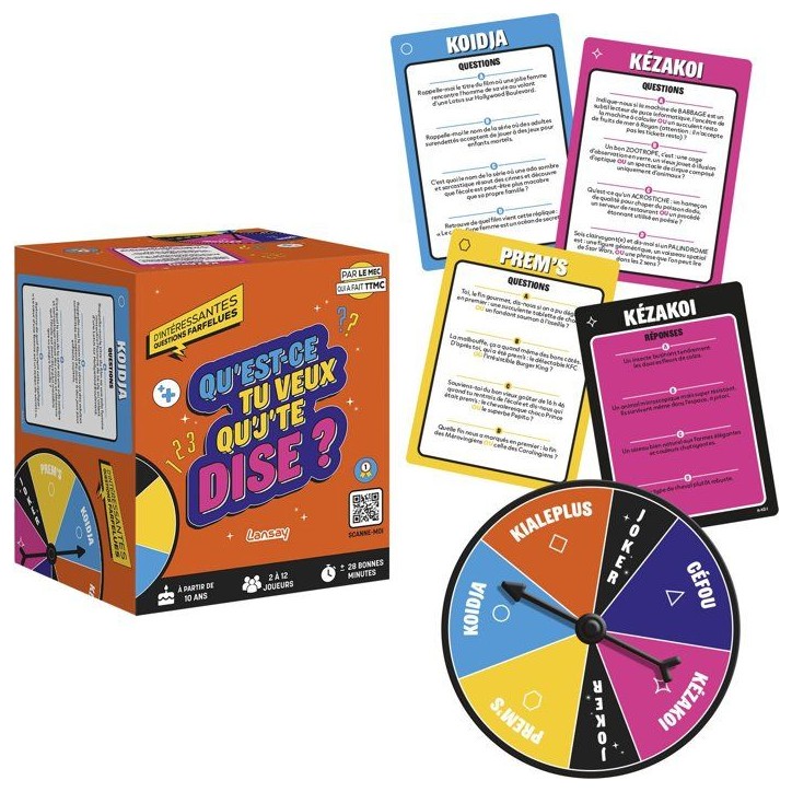 Jeu de societe - LANSAY - QU'EST-CE QUE TU VEUX QUE J'TE DISE ? - Jeu d'ambiance décalé - De 2 a 12 joueurs - Des 10 ans Jeu de societe - LANSAY - QU'EST-CE QUE TU VEUX QUE J'TE DISE ? - Jeu d'ambiance décalé - De 2 a 12 joueurs - Des 10 ans