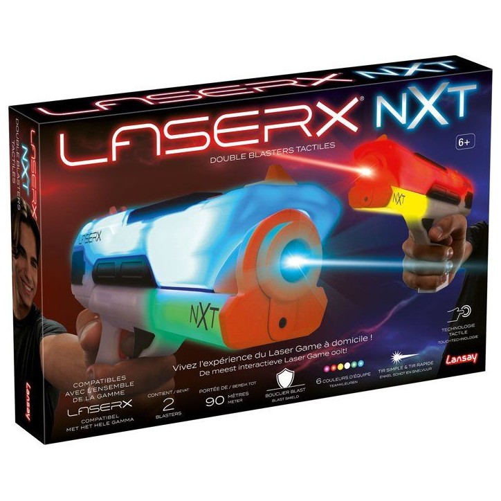 Jeu de tir - laser game - LANSAY - LASER X NXT - DOUBLE BLASTERS TACTILES - Pistolet laser pour enfant - Des 6 ans Jeu de tir - laser game - LANSAY - LASER X NXT - DOUBLE BLASTERS TACTILES - Pistolet laser pour enfant - Des 6 ans