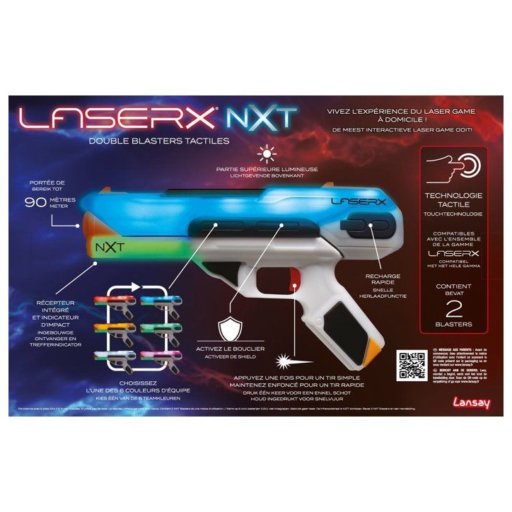 Jeu de tir - laser game - LANSAY - LASER X NXT - DOUBLE BLASTERS TACTILES - Pistolet laser pour enfant - Des 6 ans Jeu de tir - laser game - LANSAY - LASER X NXT - DOUBLE BLASTERS TACTILES - Pistolet laser pour enfant - Des 6 ans