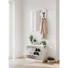 Vestiaire d'entrée - Décor blanc - L65 x H180 x P25 cm