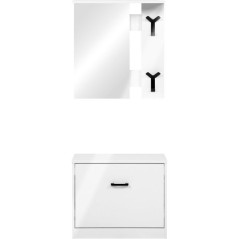 Vestiaire d'entrée - Décor blanc - L65 x H180 x P25 cm