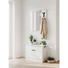 Vestiaire d'entrée - Décor blanc - L65 x H180 x P25 cm