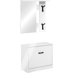Vestiaire d'entrée - Décor blanc - L65 x H180 x P25 cm
