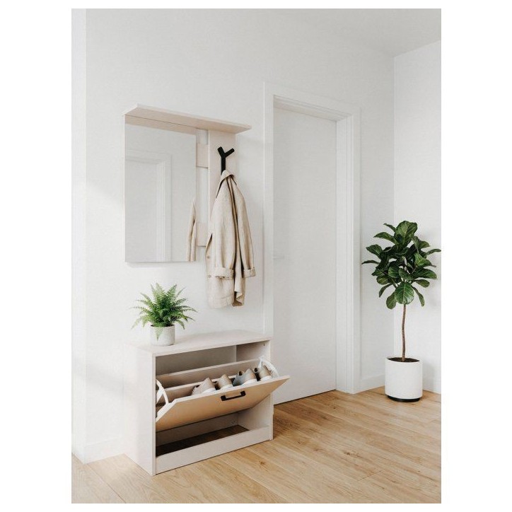 Vestiaire d'entrée - Décor sable - L65 x H180 x P25 cm