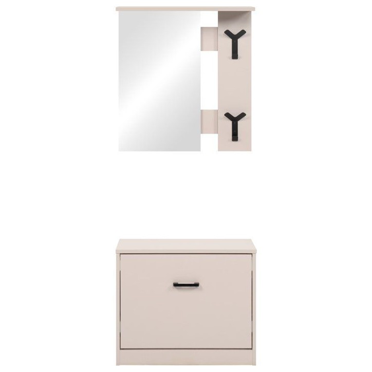 Vestiaire d'entrée - Décor sable - L65 x H180 x P25 cm