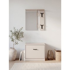 Vestiaire d'entrée - Décor sable - L65 x H180 x P25 cm