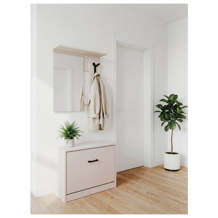 Vestiaire d'entrée - Décor sable - L65 x H180 x P25 cm