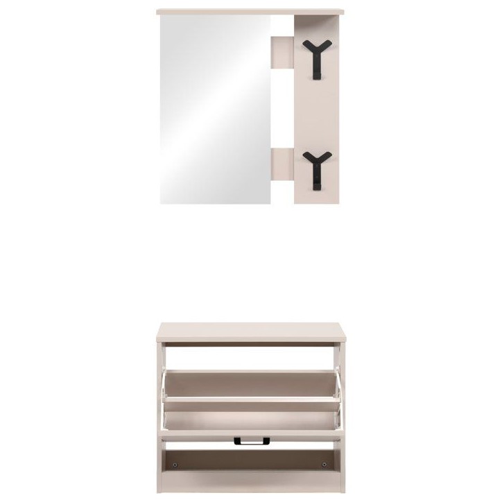 Vestiaire d'entrée - Décor sable - L65 x H180 x P25 cm