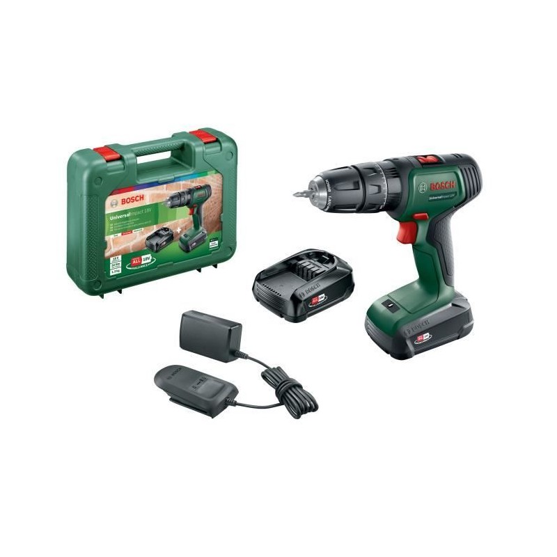 Bosch Perceuse Visseuse a Percussion Universal Impact 18V + x2 Batteri Bosch Perceuse Visseuse a Percussion Universal Impact 18V + x2 Batteri