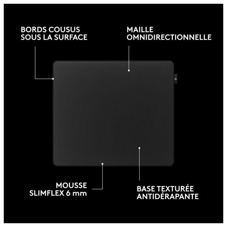 Tapis de souris gamer - Logitech G - Pro X Control - Noir