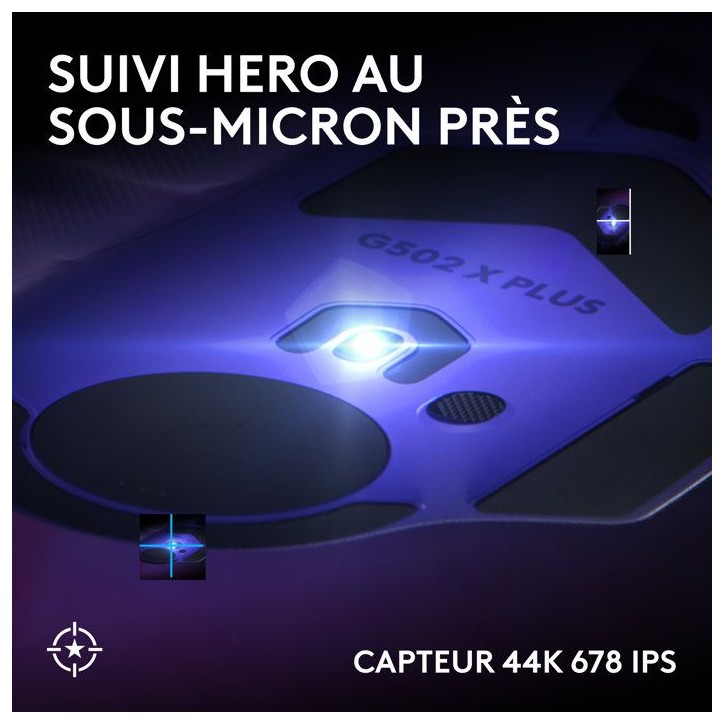 Souris gamer - Sans fil - Logitech G - G502 X Plus - Lilas foncé