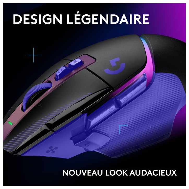 Souris gamer - Sans fil - Logitech G - G502 X Plus - Lilas foncé