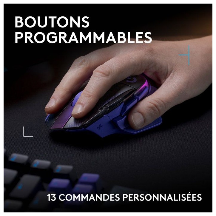 Souris gamer - Sans fil - Logitech G - G502 X Plus - Lilas foncé