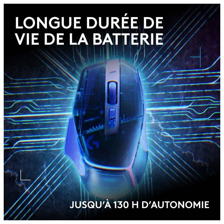 Souris gamer - Sans fil - Logitech G - G502 X Plus - Lilas foncé