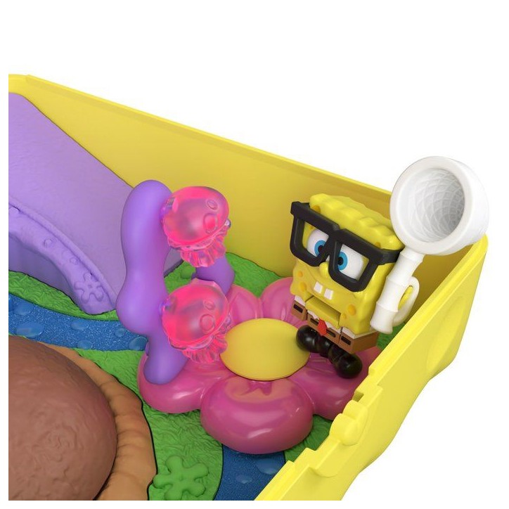 Coffret de jeu - POLLY POCKET - JKC84 - Coffret Bob l'Éponge - Maison-ananas sous-marine - 3 personnages inclus - 7 accessoires