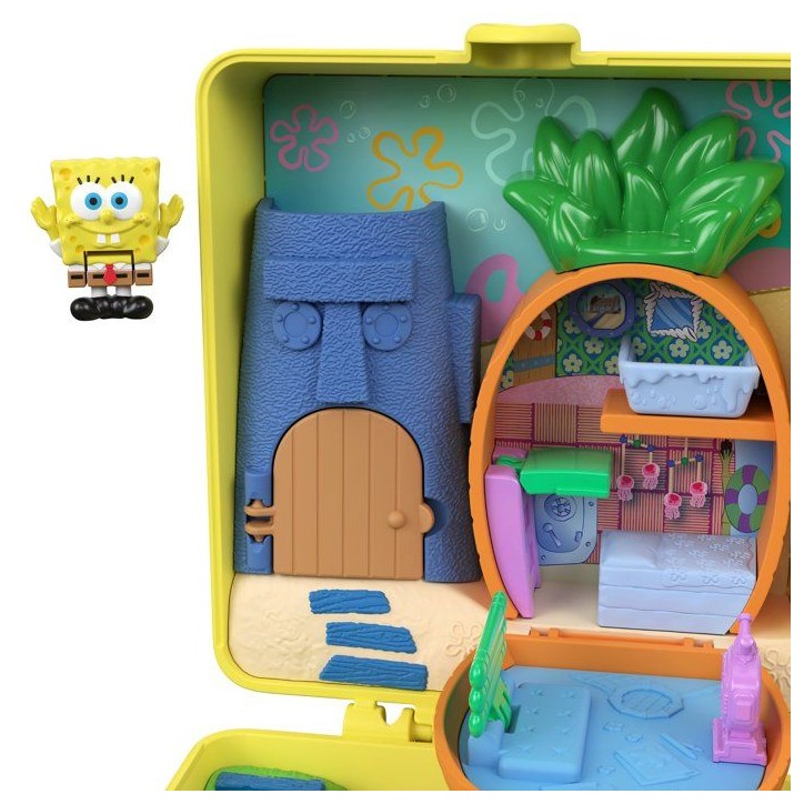 Coffret de jeu - POLLY POCKET - JKC84 - Coffret Bob l'Éponge - Maison-ananas sous-marine - 3 personnages inclus - 7 accessoires