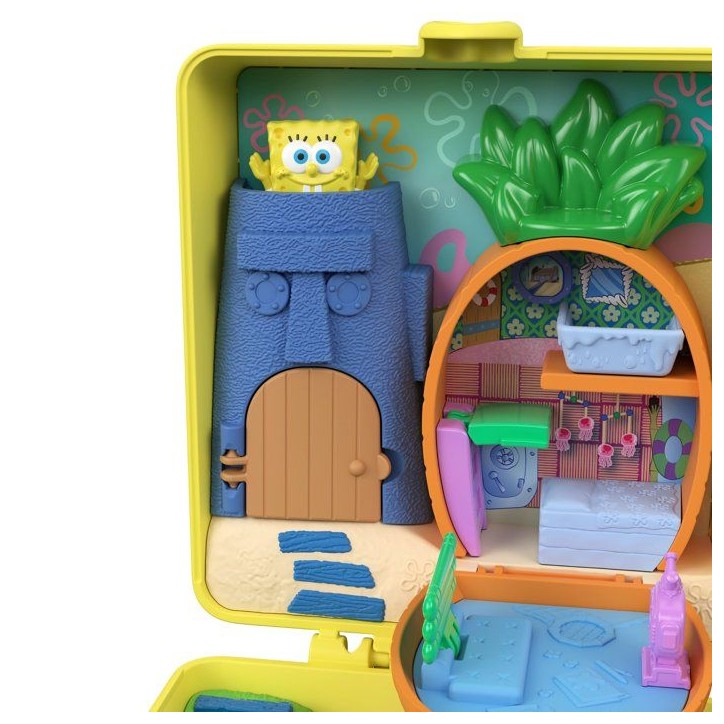 Coffret de jeu - POLLY POCKET - JKC84 - Coffret Bob l'Éponge - Maison-ananas sous-marine - 3 personnages inclus - 7 accessoires