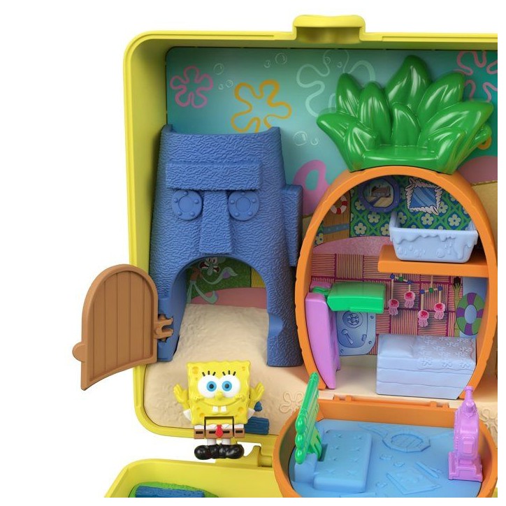 Coffret de jeu - POLLY POCKET - JKC84 - Coffret Bob l'Éponge - Maison-ananas sous-marine - 3 personnages inclus - 7 accessoires