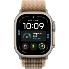 APPLE Watch Ultra 4 GPS + Cellular - 49mm - Boîtier Natural Titanium - Bracelet Desert Alpine Loop - M