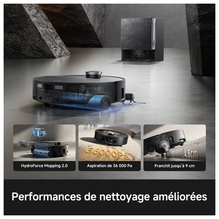 Robot aspirateur laveur - MOVA - Z70 Ultra Roller Complete - 300 min autonomie - 36000 Pa - Multi-zone - 4 L Robot aspirateur laveur - MOVA - Z70 Ultra Roller Complete - 300 min autonomie - 36000 Pa - Multi-zone - 4 L