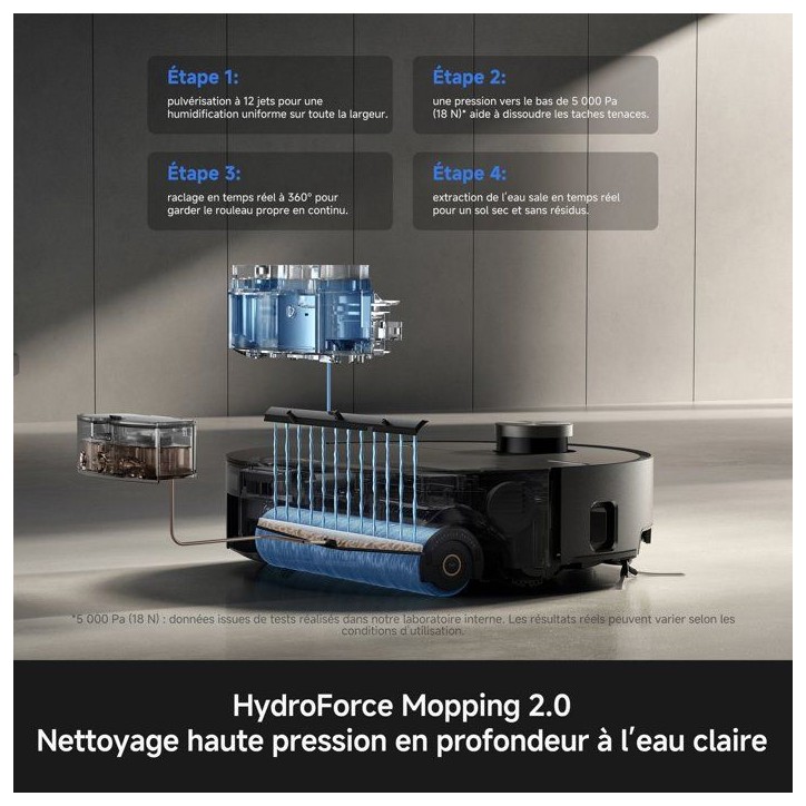 Robot aspirateur laveur - MOVA - Z70 Ultra Roller Complete - 300 min autonomie - 36000 Pa - Multi-zone - 4 L Robot aspirateur laveur - MOVA - Z70 Ultra Roller Complete - 300 min autonomie - 36000 Pa - Multi-zone - 4 L