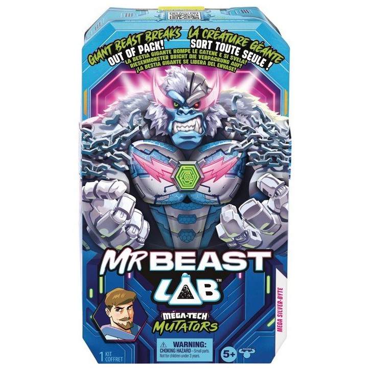Figurine géante - MRBEAST LAB - Mega Mutator Silver Byte - 23 cm - Effet surprise - Collection Figurine géante - MRBEAST LAB - Mega Mutator Silver Byte - 23 cm - Effet surprise - Collection