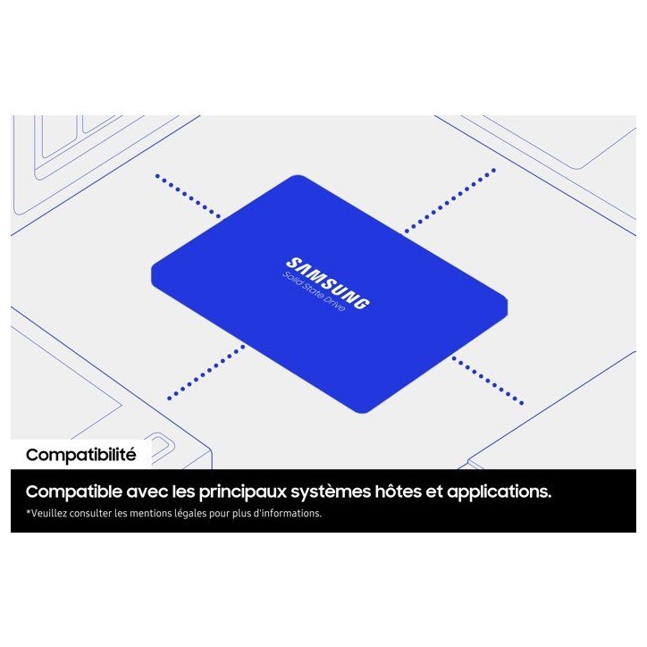 SAMSUNG - 870 EVO - SSD Interne - 500 Go - SATA - Vitesse lecture jusqu'a 560 Mo/s SAMSUNG - 870 EVO - SSD Interne - 500 Go - SATA - Vitesse lecture jusqu'a 560 Mo/s
