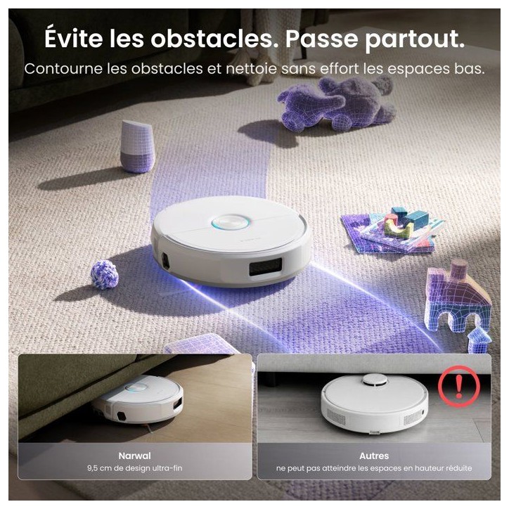 NARWAL Freo 20 Edge - Robot Aspirateur Laveur - Aspiration 31 000 Pa - Station multifonction - Sac 2,5 L NARWAL Freo 20 Edge - Robot Aspirateur Laveur - Aspiration 31 000 Pa - Station multifonction - Sac 2,5 L