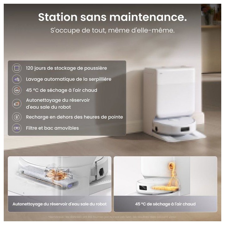NARWAL Freo 20 Edge - Robot Aspirateur Laveur - Aspiration 31 000 Pa - Station multifonction - Sac 2,5 L NARWAL Freo 20 Edge - Robot Aspirateur Laveur - Aspiration 31 000 Pa - Station multifonction - Sac 2,5 L