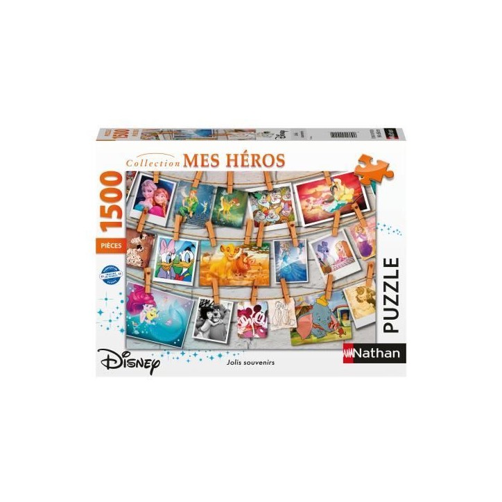 Puzzle - NATHAN - Nathan Disney - 1500 pieces - Theme dessins animés et BD - 1 500-2 000 pieces Puzzle - NATHAN - Nathan Disney - 1500 pieces - Theme dessins animés et BD - 1 500-2 000 pieces
