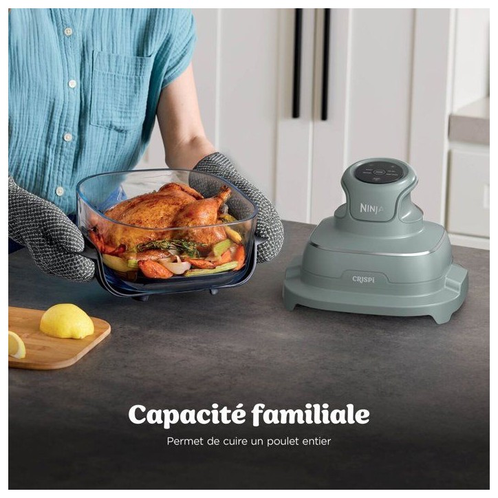 Friteuse sans huile en verre - Ninja - CRISPi FN201EUGN8 - 2 capacités 2,3L+3,8L - 4 modes de cuisson - Sans PFAS - 1700W Friteuse sans huile en verre - Ninja - CRISPi FN201EUGN8 - 2 capacités 2,3L+3,8L - 4 modes de cuisson - Sans PFAS - 1700W