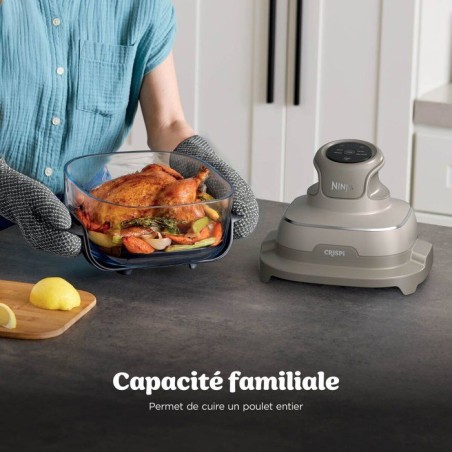 Air fryer - NINJA - CRISPi FN201EUSD2 - 1700 W - 2 récipients en verre 3,8 L + 2,3 L - 4 modes de cuisson - Sans PFAS