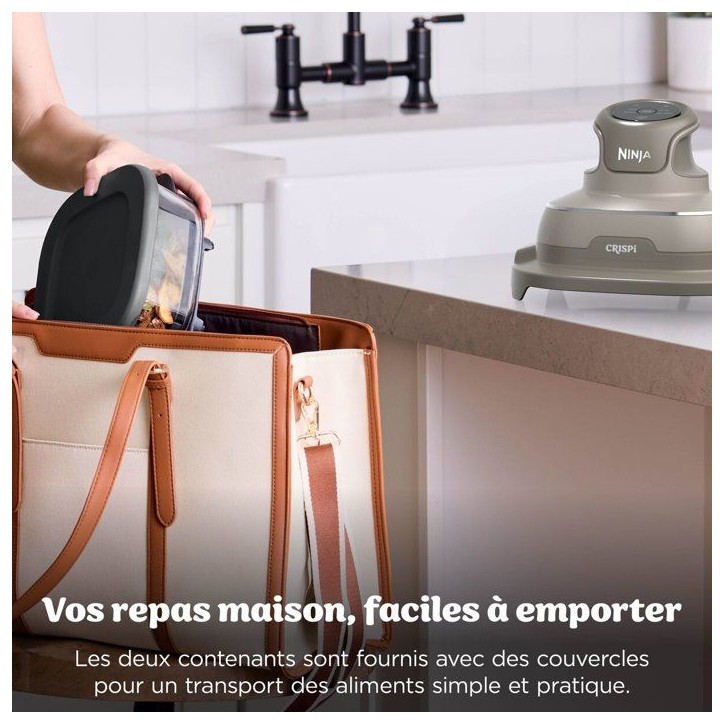 Air fryer - NINJA - CRISPi FN201EUSD2 - 1700 W - 2 récipients en verre 3,8 L + 2,3 L - 4 modes de cuisson - Sans PFAS Air fryer - NINJA - CRISPi FN201EUSD2 - 1700 W - 2 récipients en verre 3,8 L + 2,3 L - 4 modes de cuisson - Sans PFAS