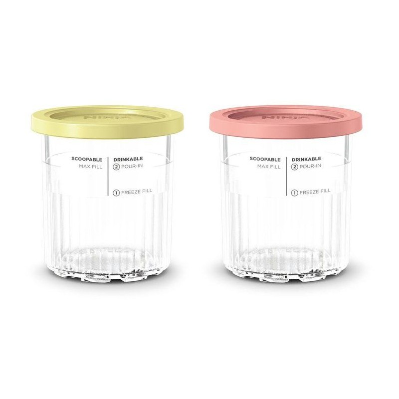Lot de 2 Pots avec Couvercles NINJA – Compatible CREAMi Deluxe NC502