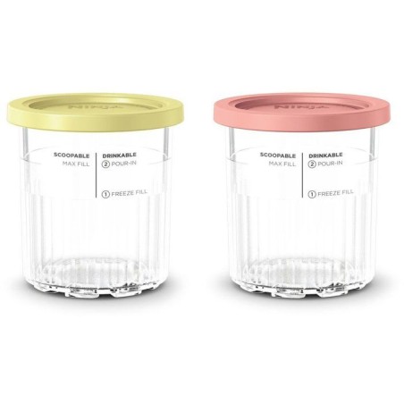 Lot de 2 Pots avec Couvercles NINJA – Compatible CREAMi Deluxe NC502