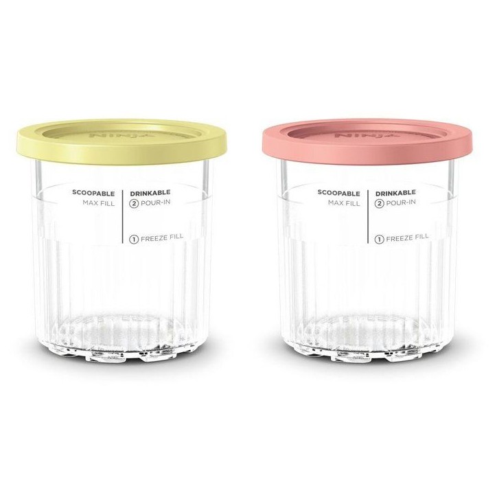 Lot de 2 Pots avec Couvercles NINJA – Compatible CREAMi Deluxe NC502EU Lot de 2 Pots avec Couvercles NINJA – Compatible CREAMi Deluxe NC502EU