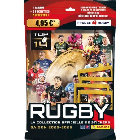 Starter pack - PANINI - Rugby Top 14 2025/2026 - Album - 4 pochettes