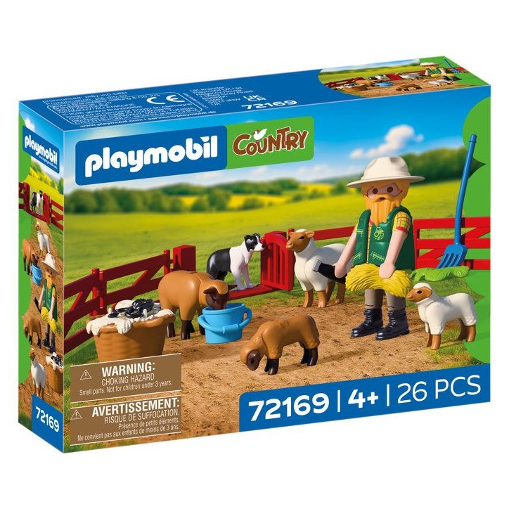 PLAYMOBIL 72169 Berger avec enclos a moutons & chien, Country la ferme, 26 pieces, des 4 ans PLAYMOBIL 72169 Berger avec enclos a moutons & chien, Country la ferme, 26 pieces, des 4 ans