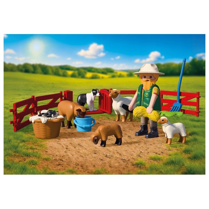 PLAYMOBIL 72169 Berger avec enclos a moutons & chien, Country la ferme, 26 pieces, des 4 ans PLAYMOBIL 72169 Berger avec enclos a moutons & chien, Country la ferme, 26 pieces, des 4 ans