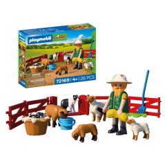 PLAYMOBIL 72169 Berger avec enclos a moutons & chien, Country la ferme