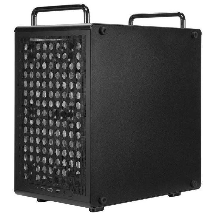 Boîtier PC Mini Tour - COOLER MASTER - QUBE 340 Black - Micro-ATX/Mini-ITX - Installation verticale ou horizontale - Verre trem