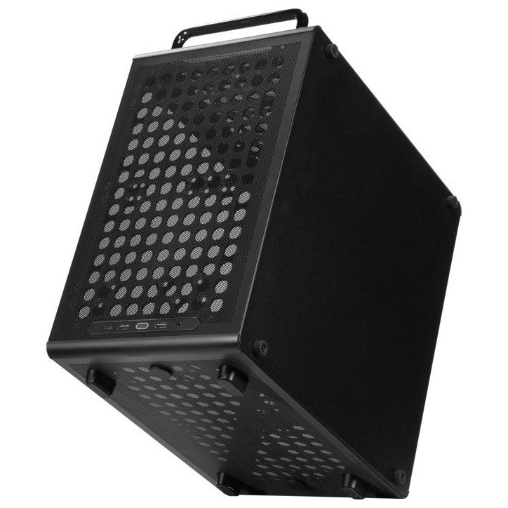 Boîtier PC Mini Tour - COOLER MASTER - QUBE 340 Black - Micro-ATX/Mini-ITX - Installation verticale ou horizontale - Verre trem