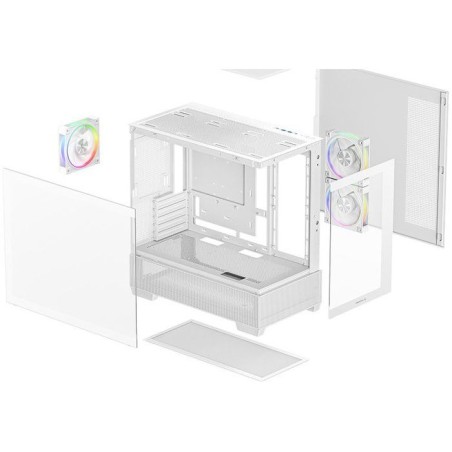 Boîtier PC - DEEPCOOL - CG380 3F - Blanc - Moyen tour - Micro-ATX - 3 ventilateurs ARGB inclus