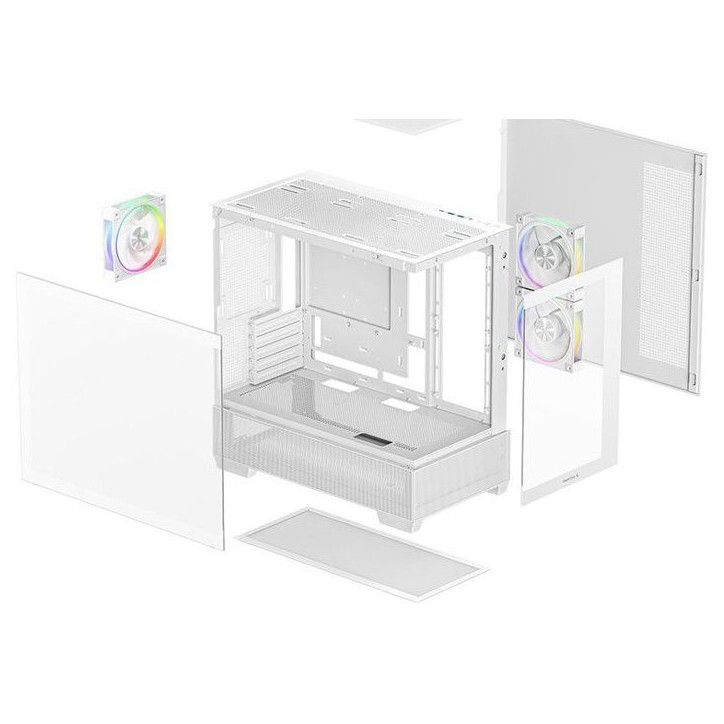 Boîtier PC - DEEPCOOL - CG380 3F - Blanc - Moyen tour - Micro-ATX - 3 ventilateurs ARGB inclus