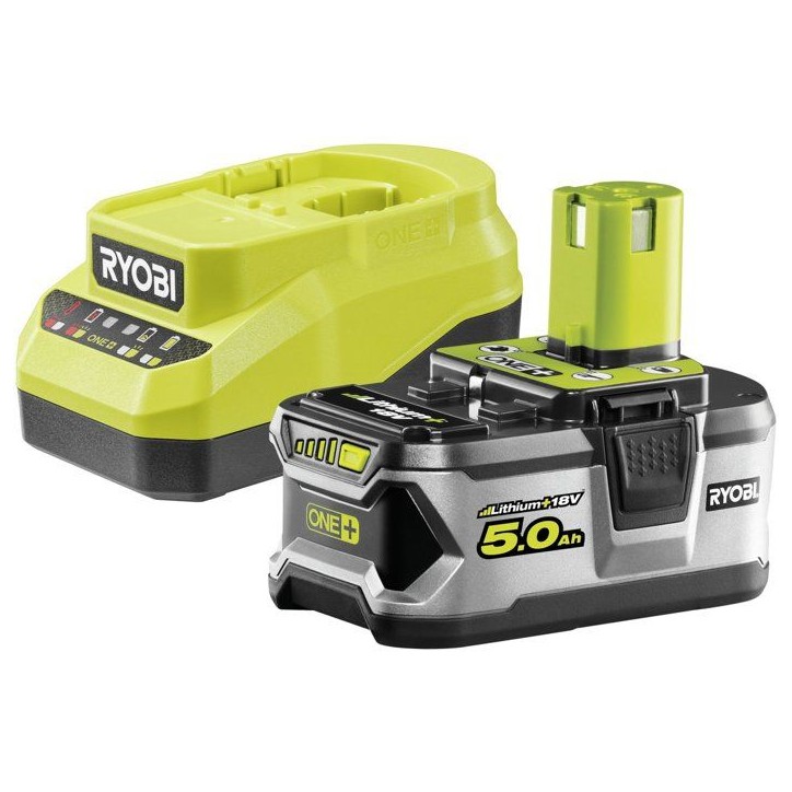 Kit batterie et chargeur - RYOBI - RC18120A-150G - Lithium+ 18V - Batterie 5,0Ah - Chargeur inclus Kit batterie et chargeur - RYOBI - RC18120A-150G - Lithium+ 18V - Batterie 5,0Ah - Chargeur inclus