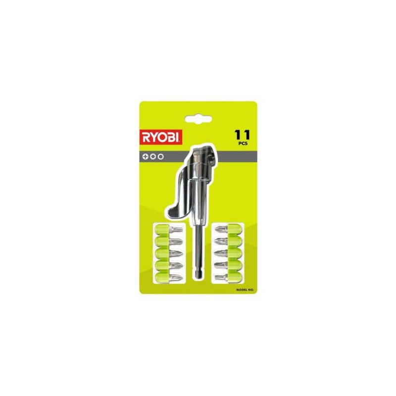 Kit embouts de vissage - RYOBI - RAKRAD11 - 10 pieces - Renvoi d'angle